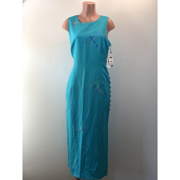 Donna Morgan Dresses & Skirts - Donna Morgan Vintage Floral Embroidered Maxi Linen Dress Women’s 16